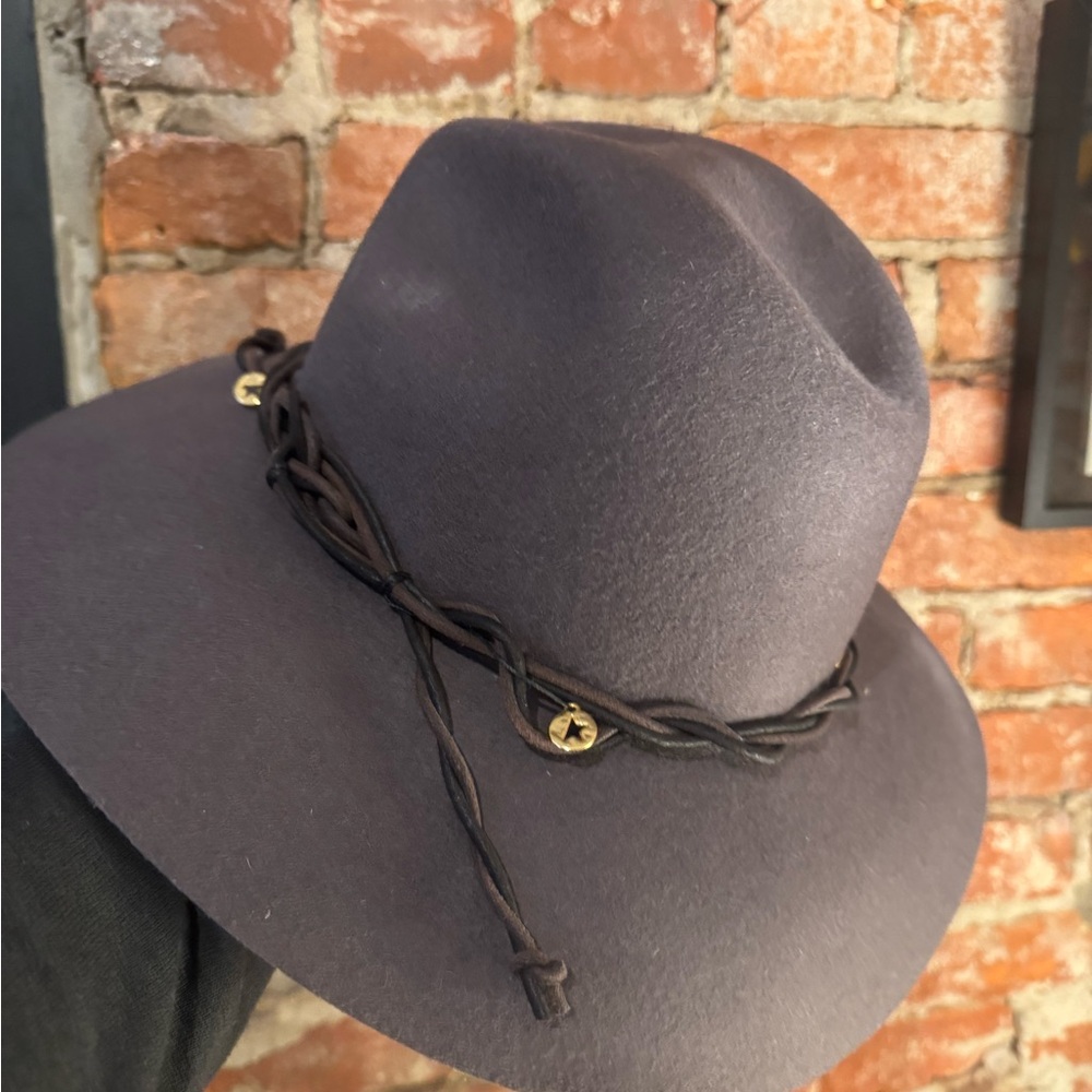 Golden Goose Dark Gray Fedora with Gold Accents